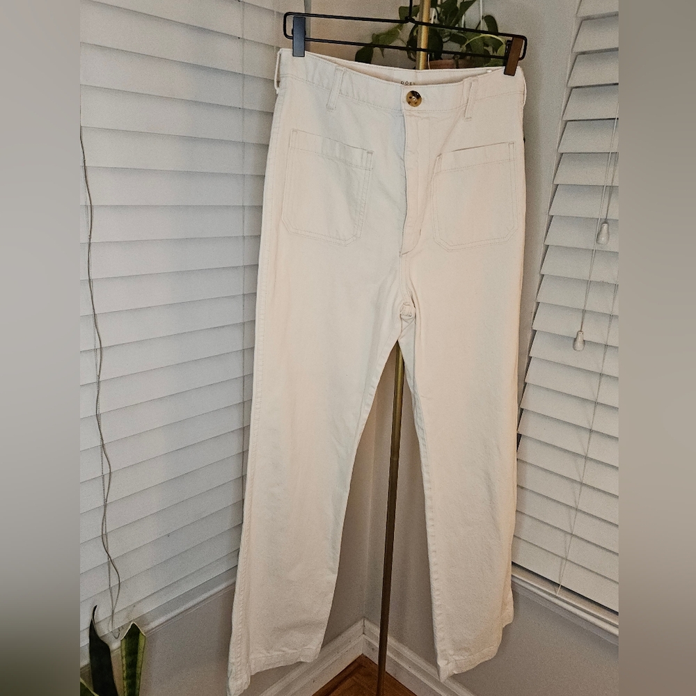 DÔEN Walker Pants in Salt - High Rise Utility Straight Leg